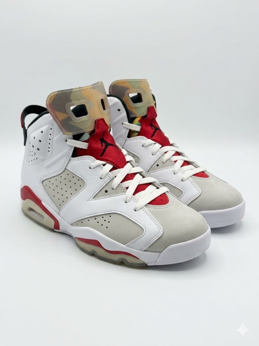 Nike Air Jordan 6 Retro Hare Grade School Boy 5.5 White Sneakers Running Shoes